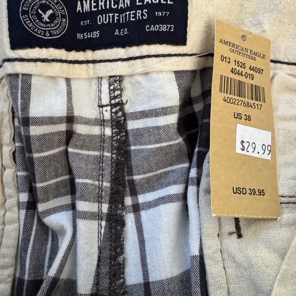 NWT American Eagle Black White Plaid Longboard 12” Shorts Men’s Size 38 - Picture 4 of 8